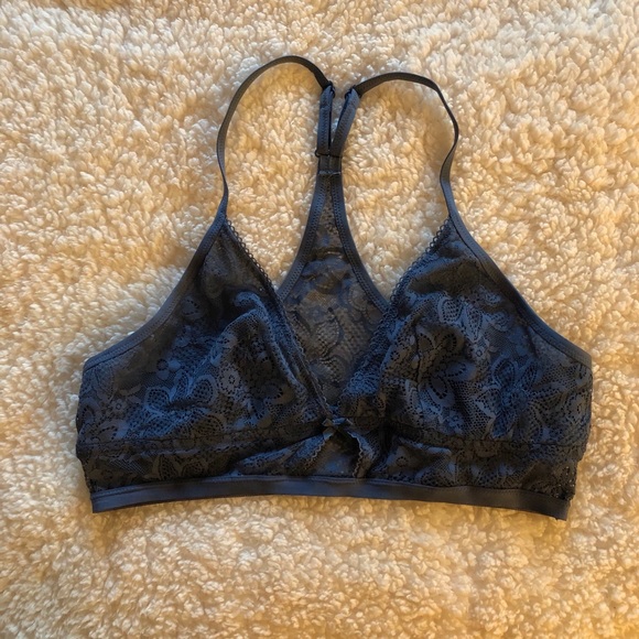 Blue Keyhole Lace Bralette - Picture 1 of 5